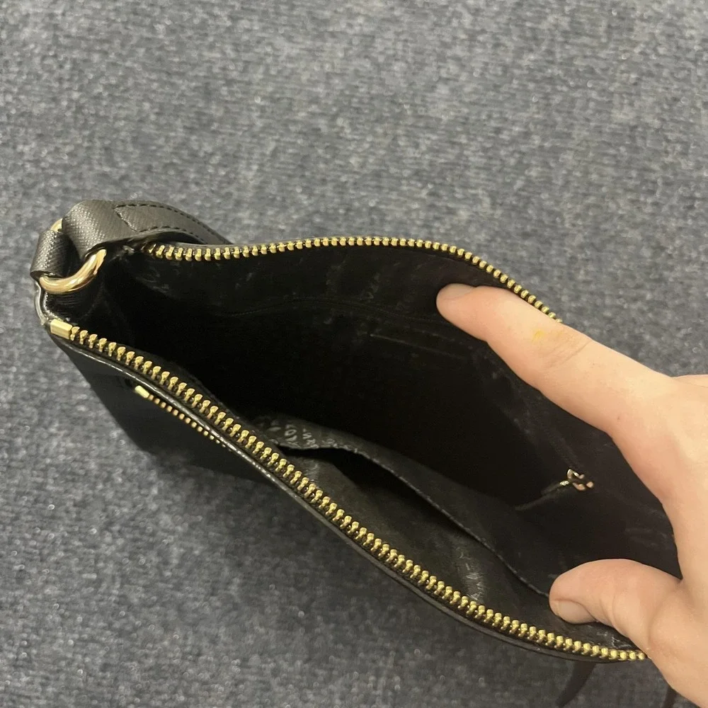 Kate‎ Spade Crossbody Bag Womens Medium Black Leather Zip Pocket Purse Shoulder